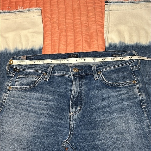 CITIZENS OF HUMANITY Agnes Crop Mid Rise Slim Straight Jeans size 26 Blue Ombre - Picture 7 of 13